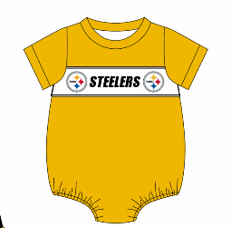 Custom summer teams baby girls clothes team yellow short sleeve shorts sets 3 and briefs sets and dress and rompers-25.7.23
