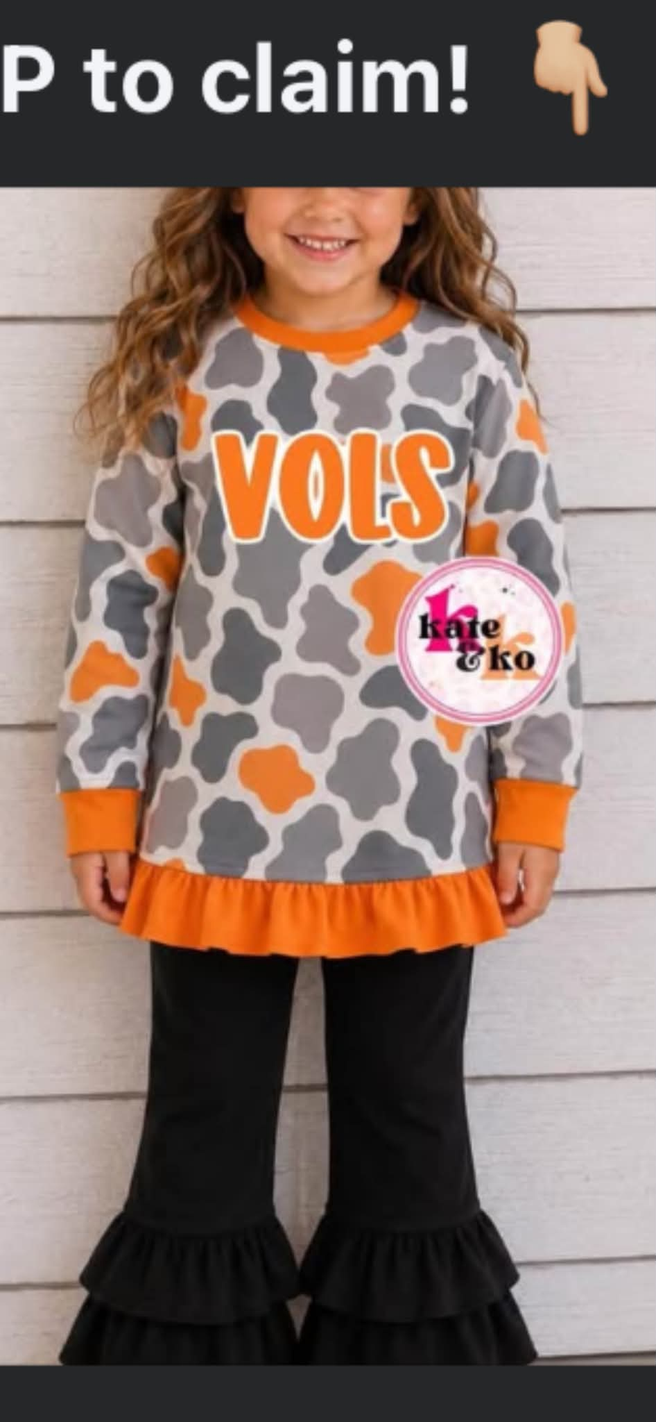 custom moq 5 mix size AYML0103 Baby Girls Team Print Long Sleeve Top Black Ruffle Flare Pants Outfit