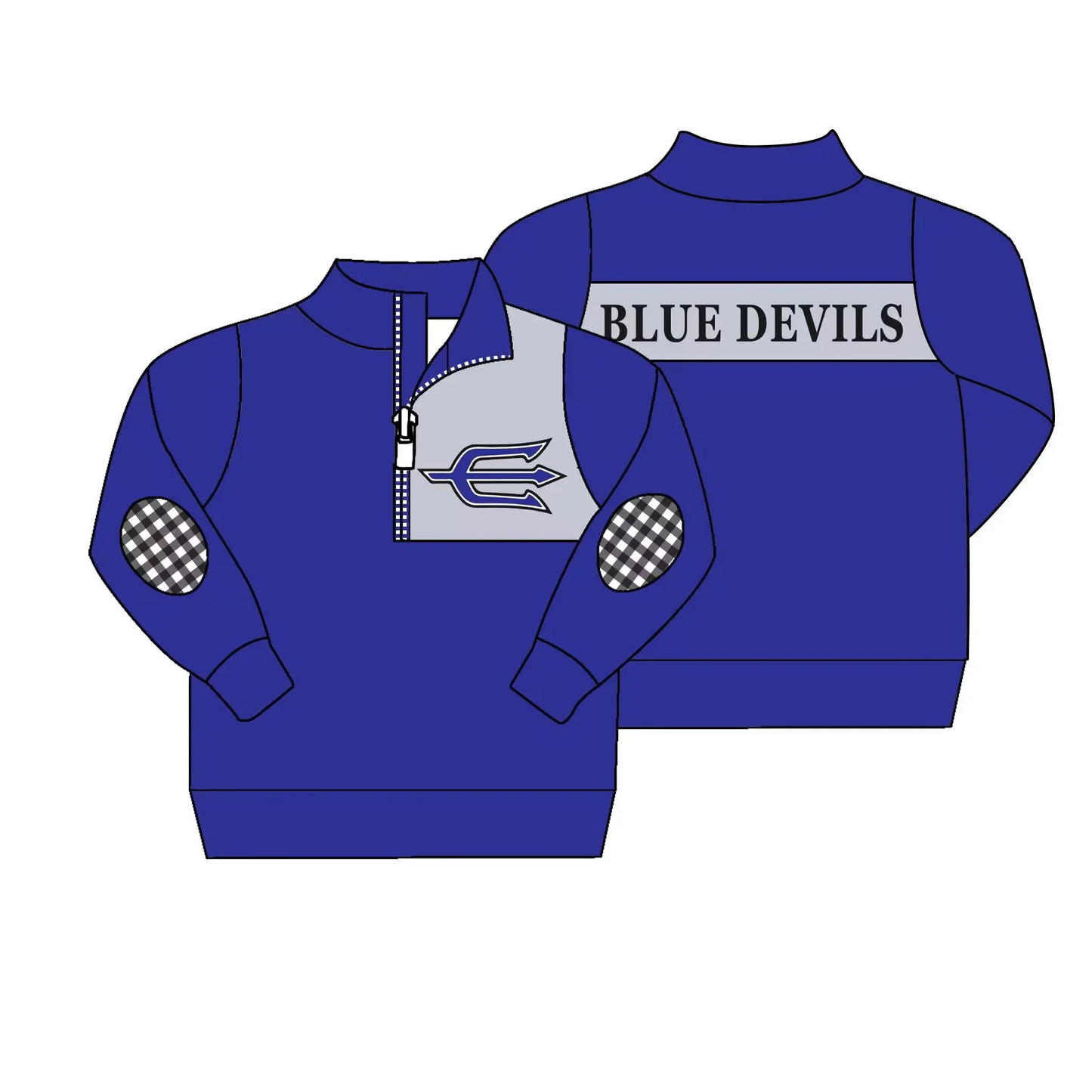 Deadline October 12 custom no moq eta 6-8weeks Blue Harpoon Boys Zip-Up Pullover