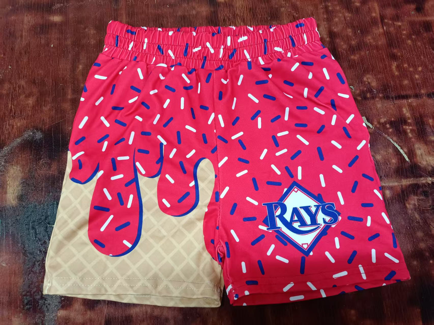 Custom moq 3 eta 6-7weeks kids clothes red Beach Summer Shorts-25.5.12