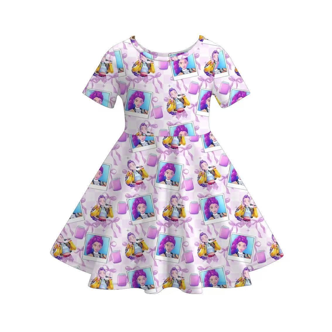 Custom moq 5 each style eta 6-7weeks baby girl clothes short sleeve dress