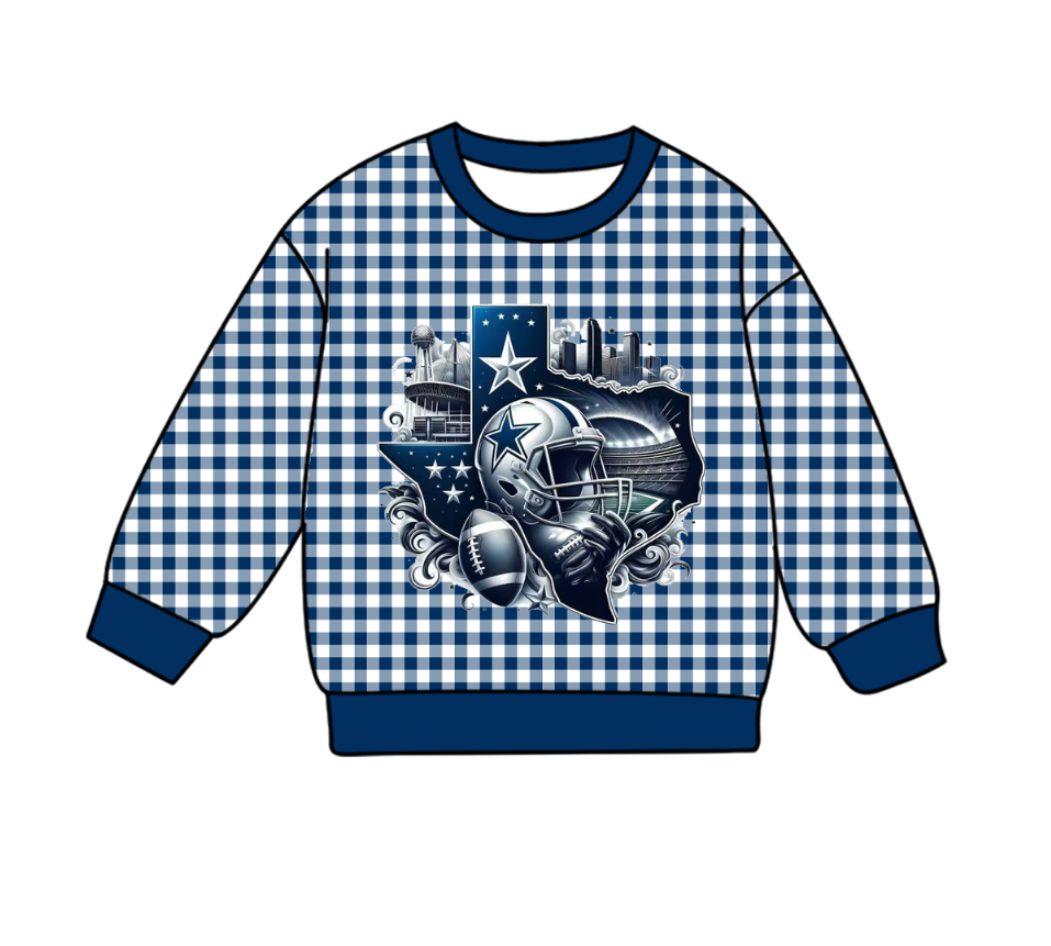 Custom moq 8 mix size milk silk summer team baby boys clothes plaid blue long sleeve top-25.9.23