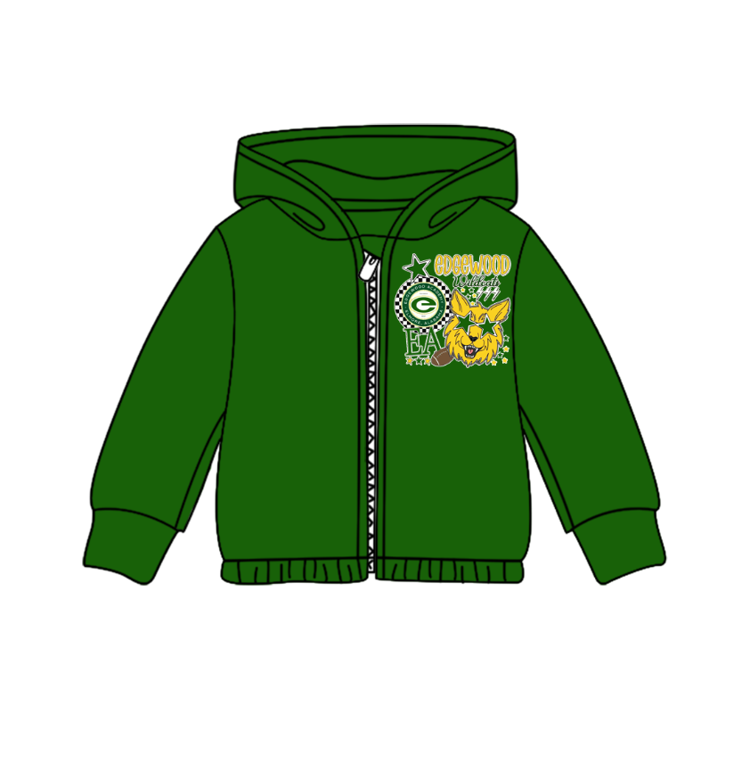 Custom moq 5 mix size milk silk baby girls clothes team green hooded long sleeve top-25.8.5
