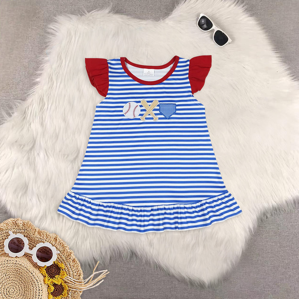 RTS NO MOQ Baby Boys Clothes embroidery baseball Short Sleeve tops