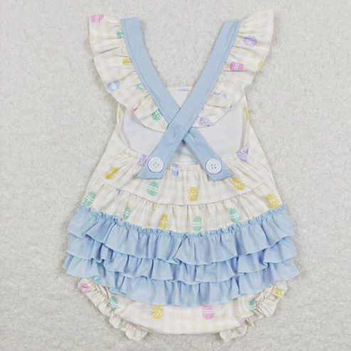RTS no moq baby girls easter Short Sleeve Shorts sets dress romper