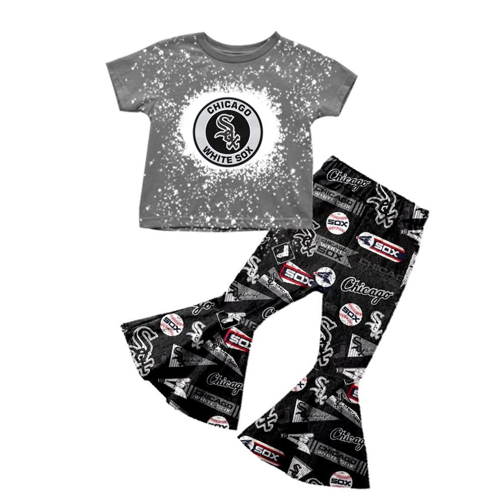 Custom moq 5 mix size milk silk eta 6-8weeks summer team gray baby girls clothes team short sleeve pants sets-25.7.15