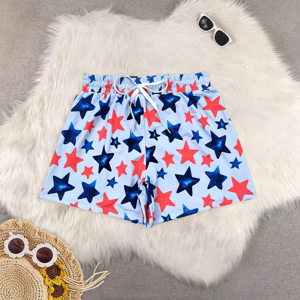 RTS NO MOQ baby boy clothes 4th of july summer swim trunks