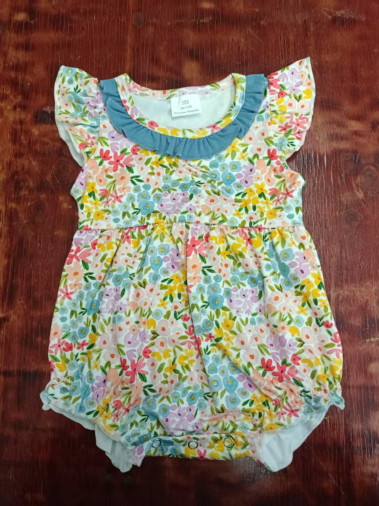 Custom moq 3 eta 6-7weeks baby girl clothes floral sleeveless romper