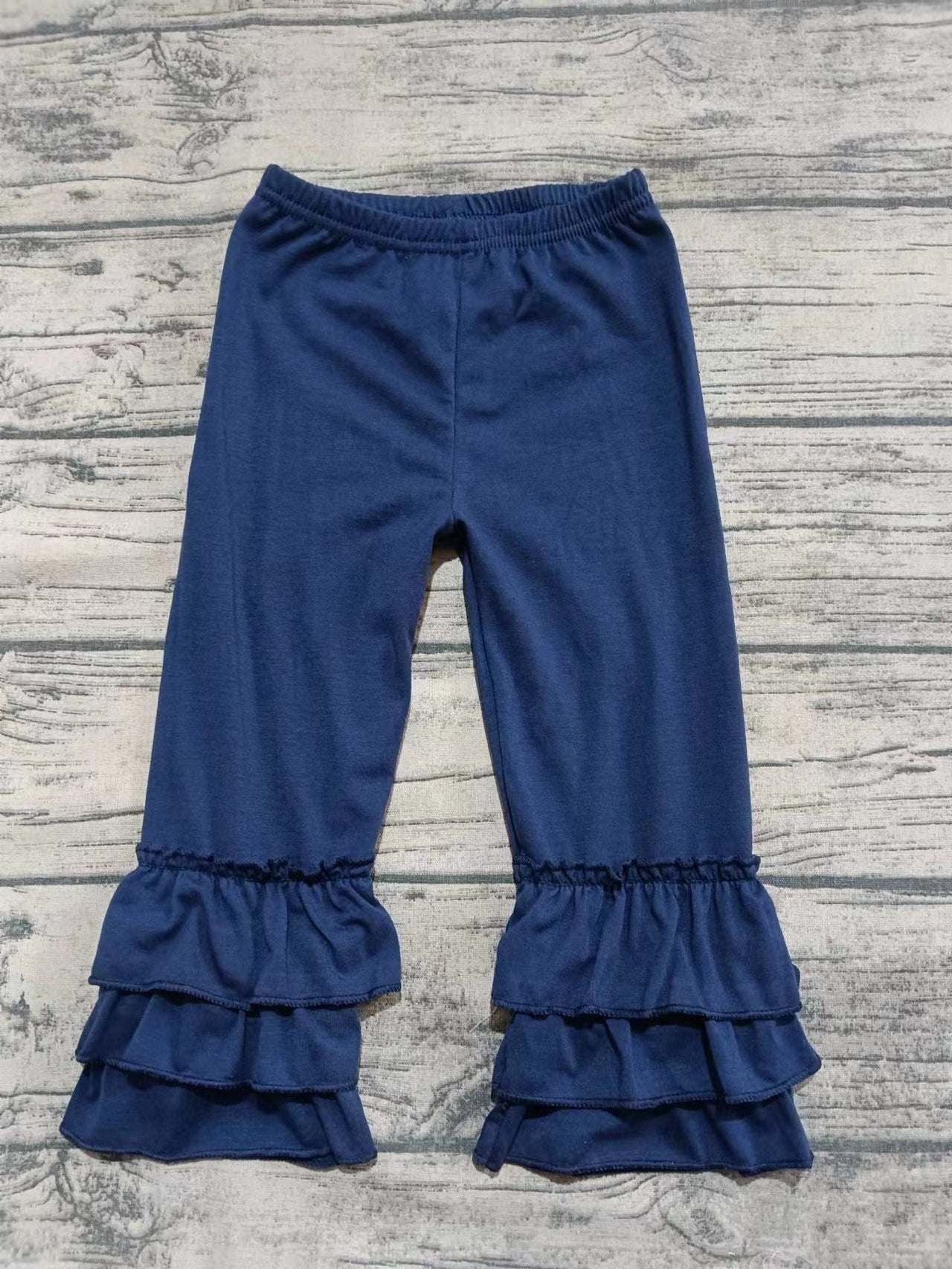 Custom moq 3 eta 6-7weeks baby girl clothes navy blue lace long Pants