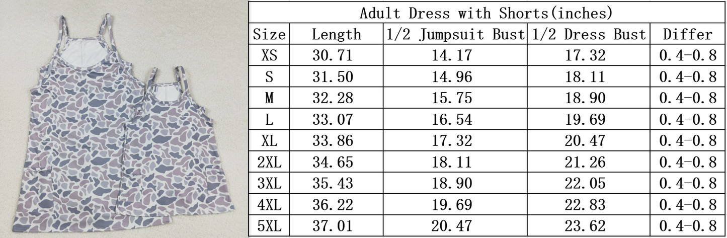 RTS NO MOQ(In Stock) GSD2735 Adult women's brown camouflage pocket yoga slip dress