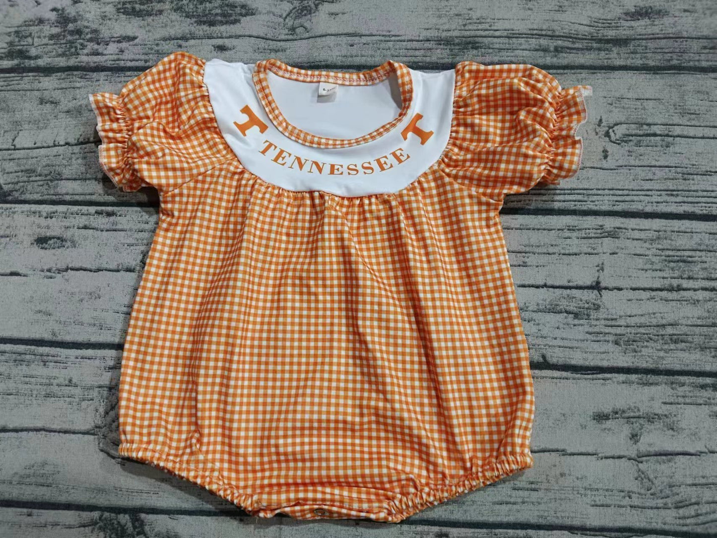 custom moq 5 eta 4-6weeks mix size baby girls clothes team orange flying sleeve summer Romper