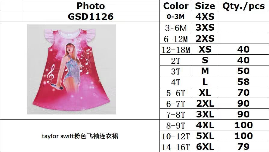 Cute Clothes GSD1126 Baby Girl's Pink Flutter Sleeve Dress Infant Girls' Clothing