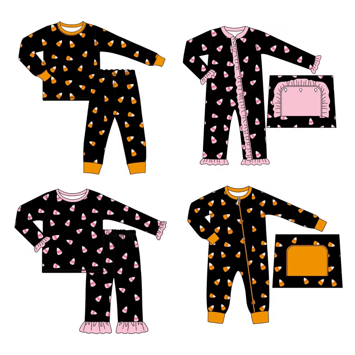 Custom moq 5 each style eta 6-7weeks baby girl clothes halloween long sleeve pants set 2 and rompers 2-25.8.9