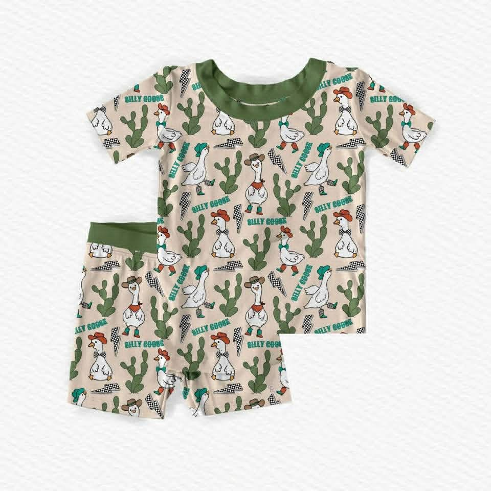 Custom moq 5 mix size milk silk Baby Green Short-Sleeved And Shorts Pajamas Sets Cute Clothing