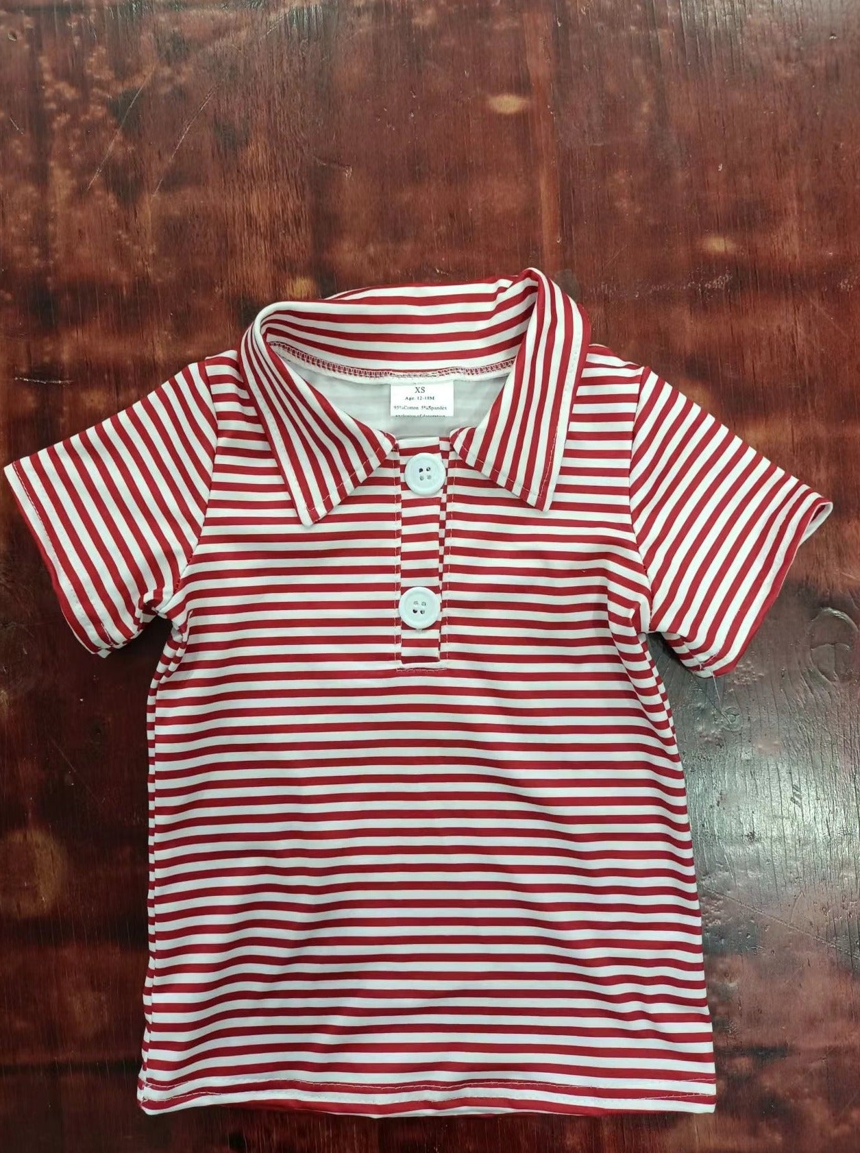 custom moq 5 eta 5weeks mix size baby boys clothes red striped short sleeve Top