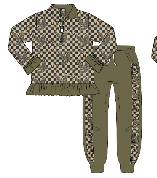 25.8.27 custom each style moq 5 eta 4-6week Sibling Sisters duck baby girl long sleeve pants sets 2