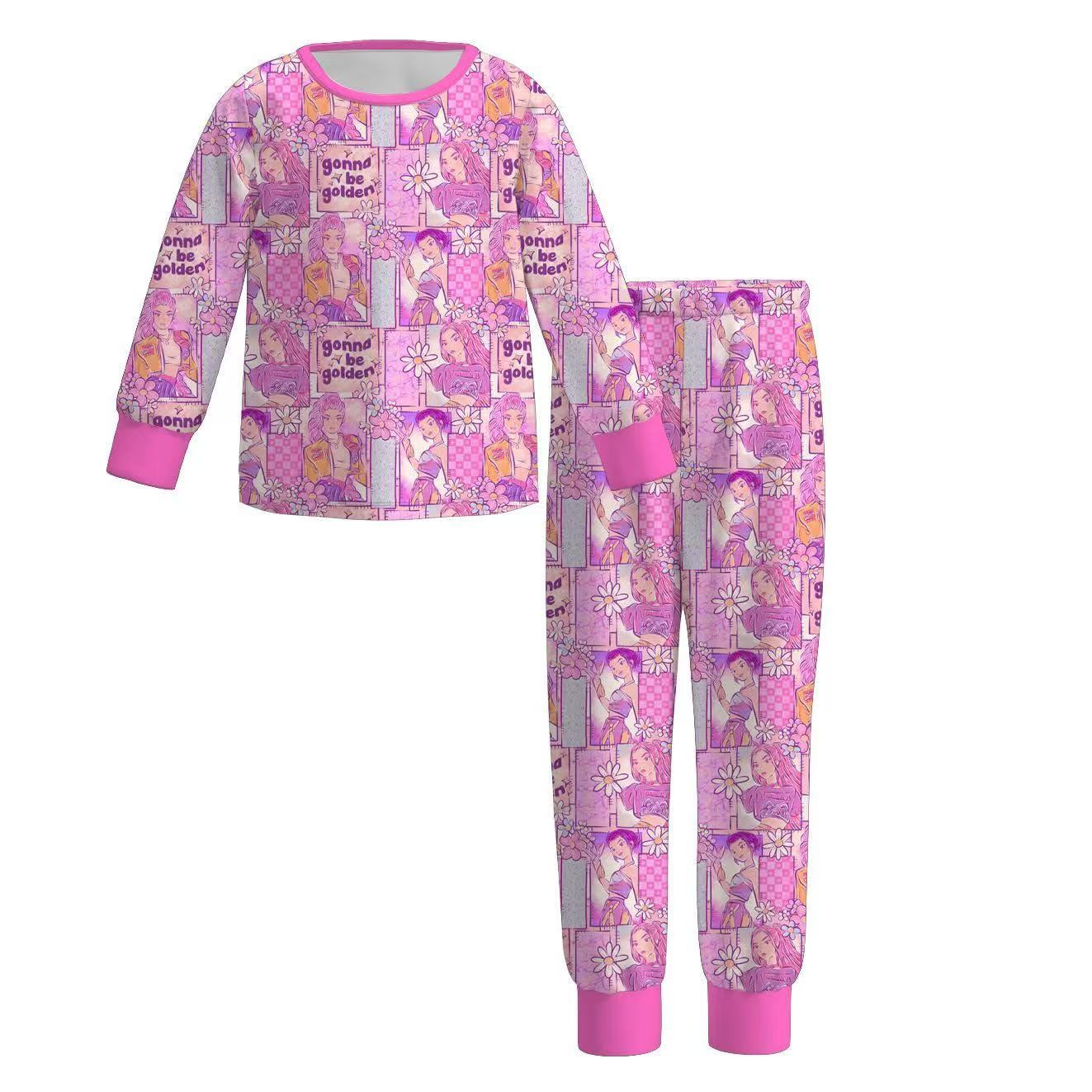 Custom moq 5 mix size milk silk baby girl clothes long sleeve pants sets