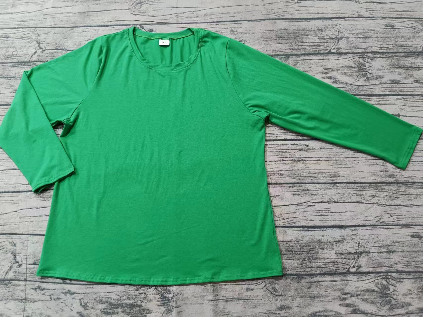 Custom moq 3 eta 6-7weeks Adult pure green long-sleeved loose top