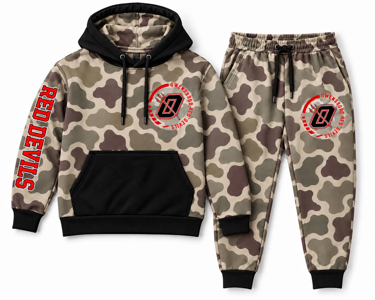 custom moq 5 mix size LIBBYBS0105 Adult To Match Kids Camo Hoodie And Jogger Pants Set