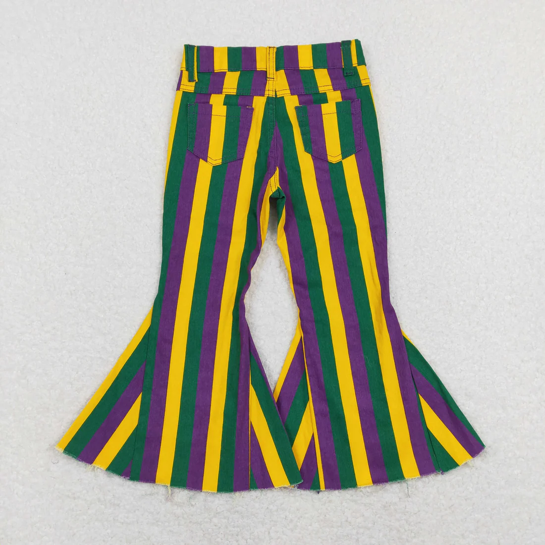 RTS NO MOQ Sibling Baby girl clothes Summer mardi gras long jeans pants