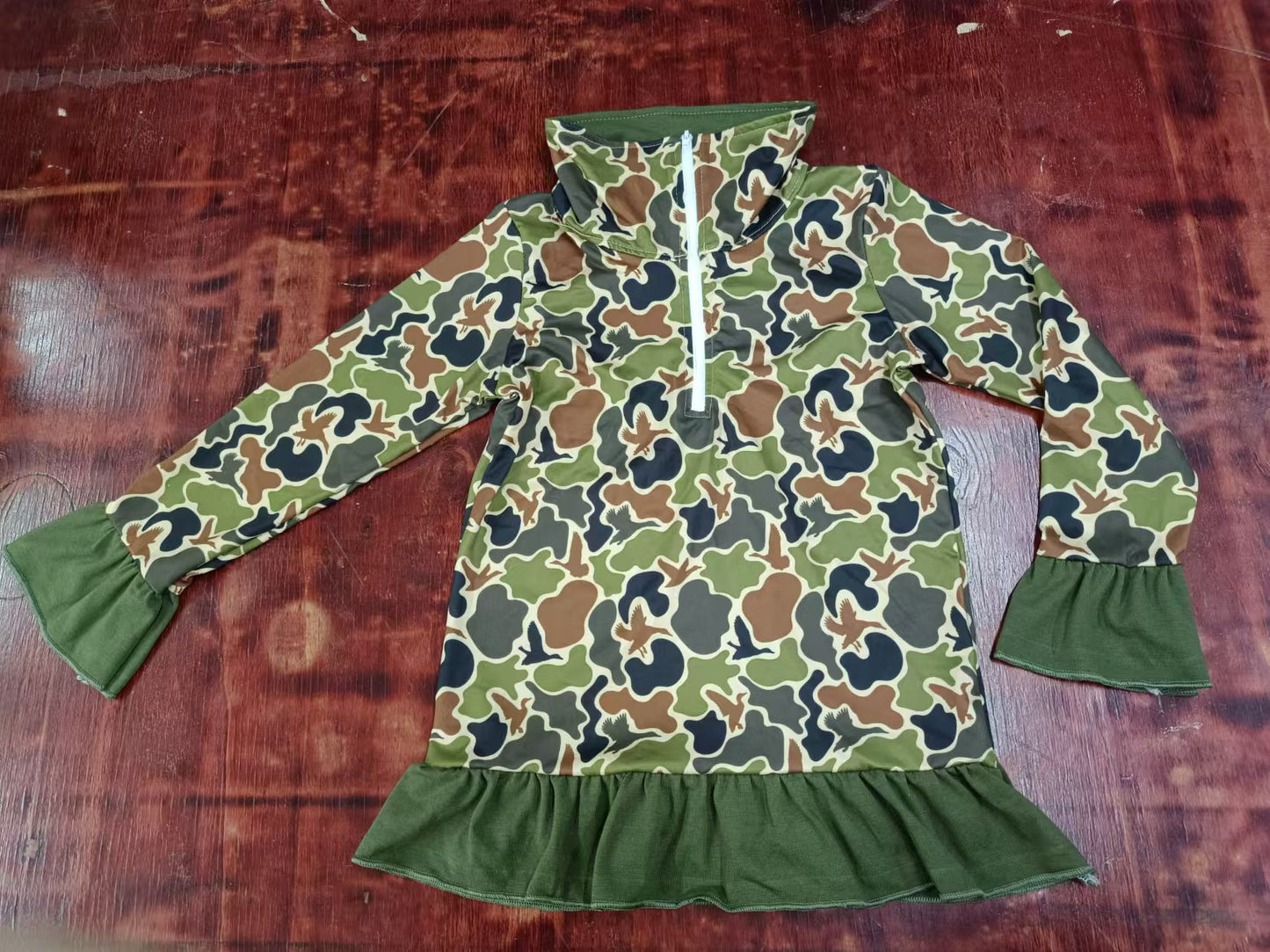 Custom moq 3 eta 6-7weeks Army Green Zip-Up Sweatshirt