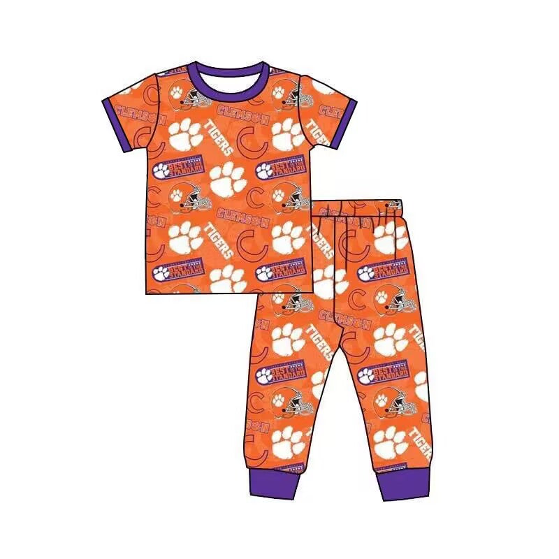 Boys team short-sleeved orange pants set