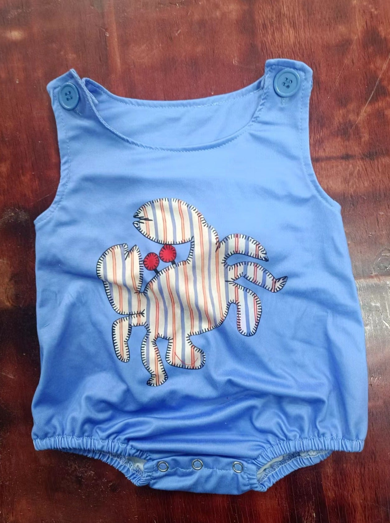 baby boys clothes crab blue vest romper