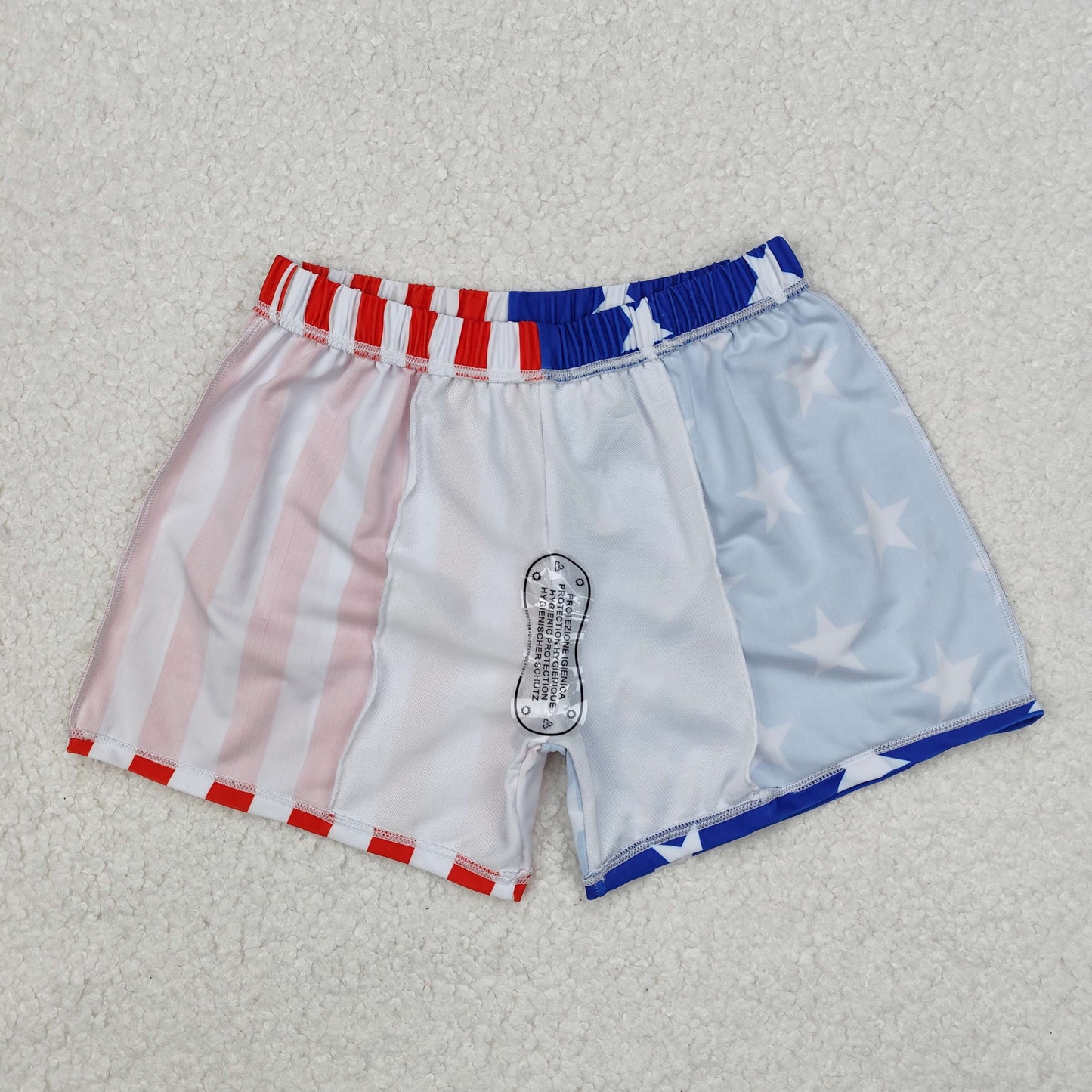 RTS NO MOQ(In Stock) Boys National Day Striped Stars Swim Trunks