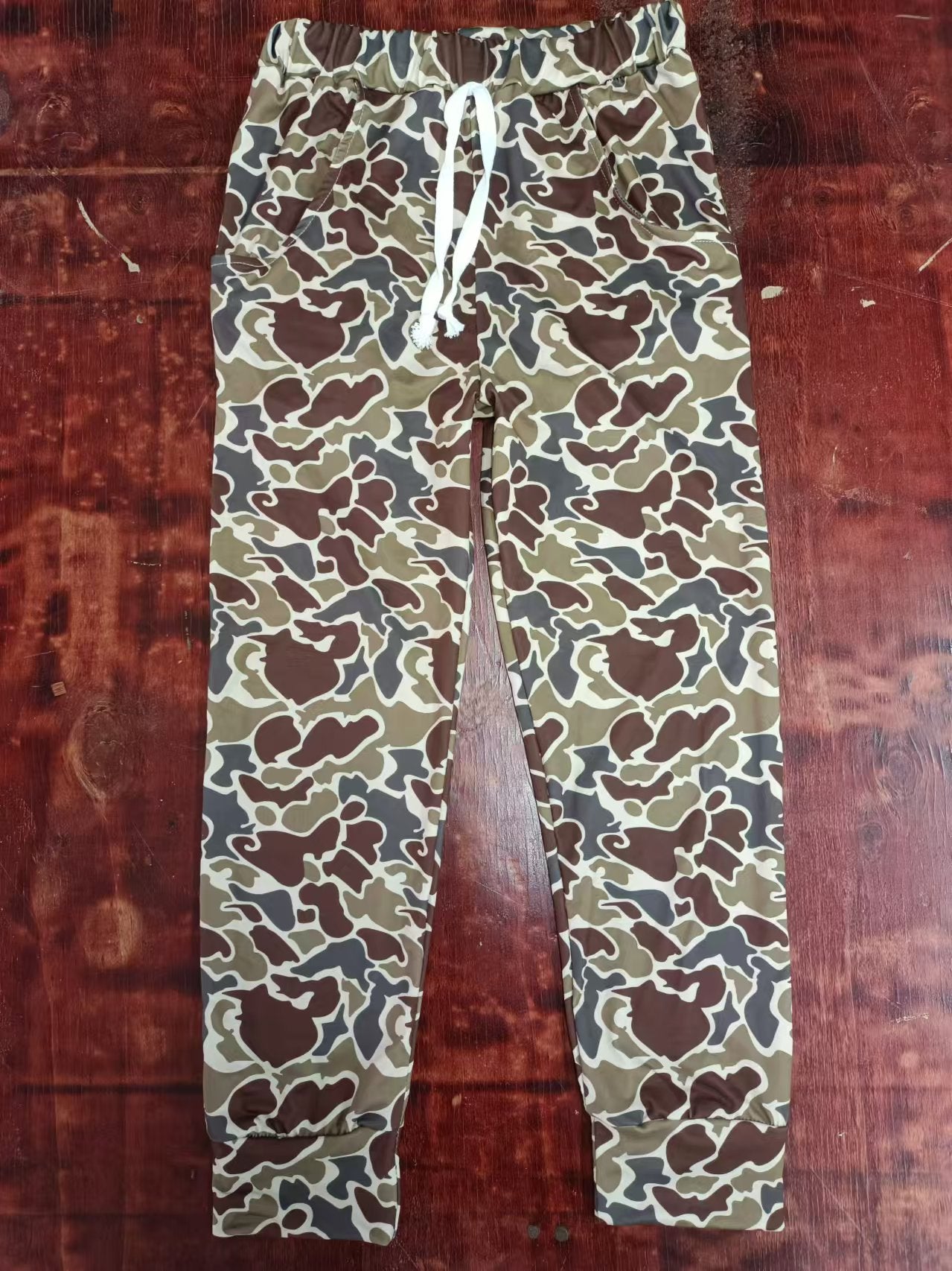Custom moq 3 eta 6-7weeks Army Green-Grey-Brown Camouflage Drawstring Trousers