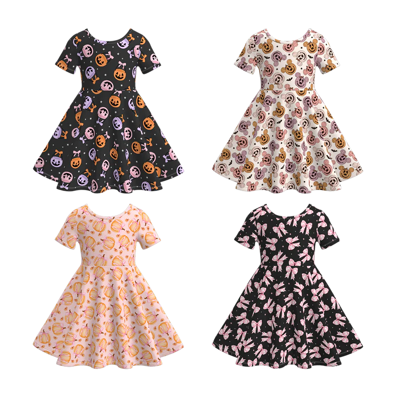 Custom moq 5 each style eta 6-7weeks milk silk baby girls summer short sleeves dresses