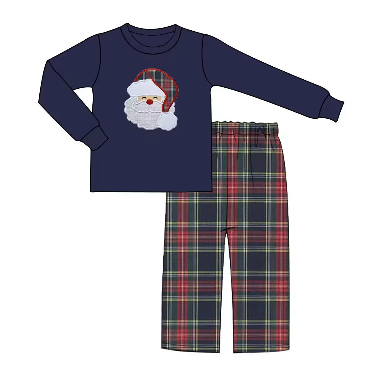 Custom moq 3 eta 6-8weeks Santa Claus Plaid Long Suit