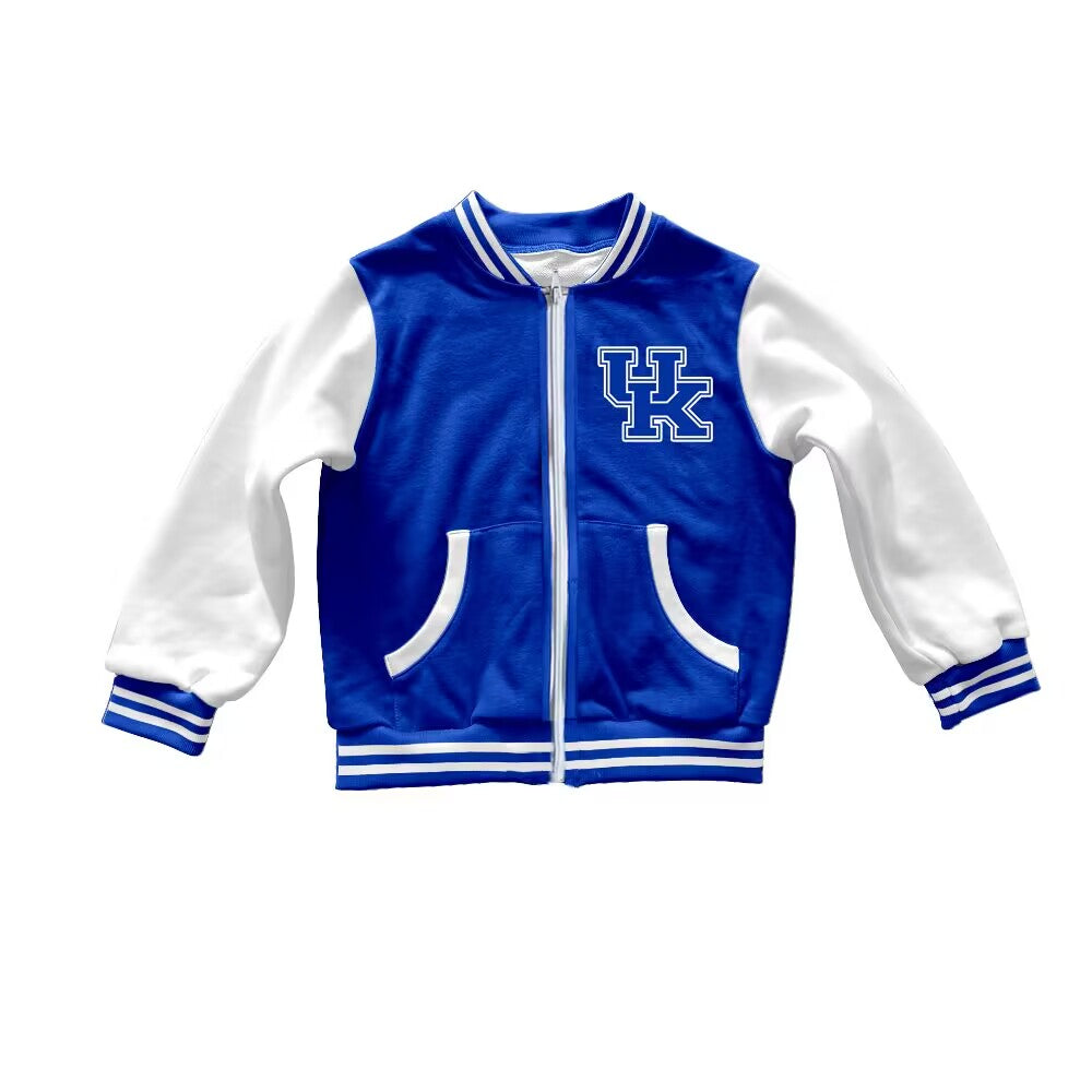 custom moq 5 tat about 4-6 weeks Boys UK blue Zipper Cotton Milk Silk Jacket Pullover
