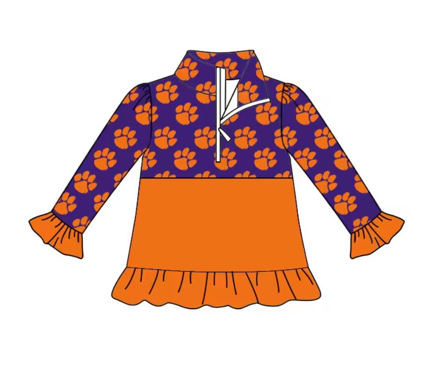 Custom moq 5 mix size milk silk summer teams baby girls clothes purple hooded long sleeve brief sets 2 and skirts sets and tops-25.8.30