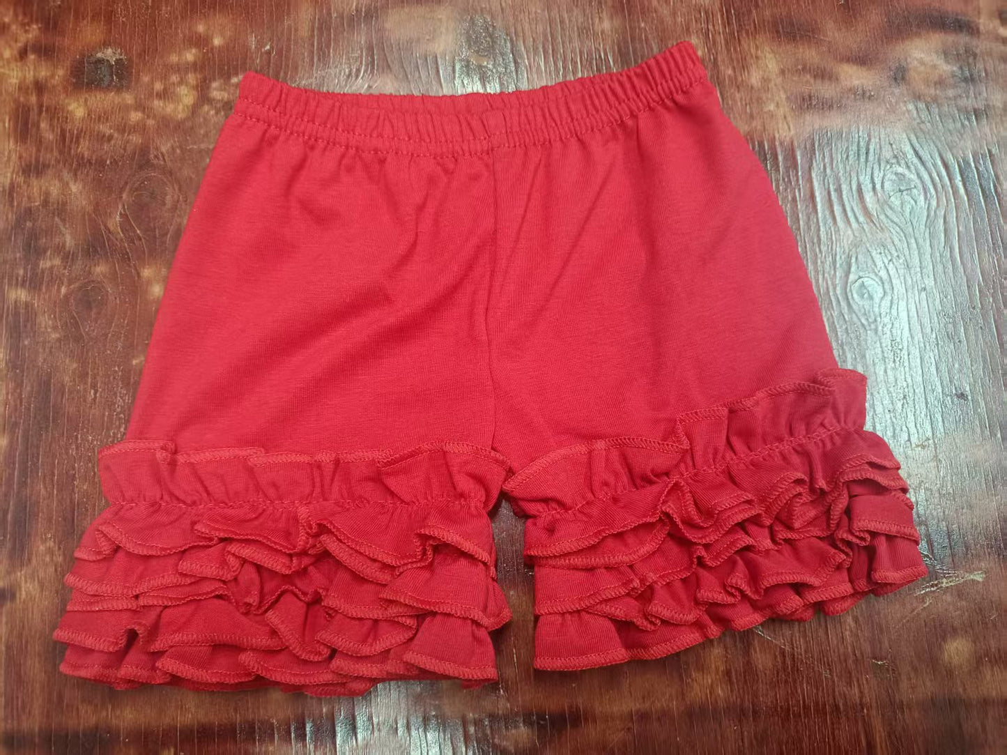 Custom moq 3 eta 6-7weeks baby girls clothes lace red Summer Shorts