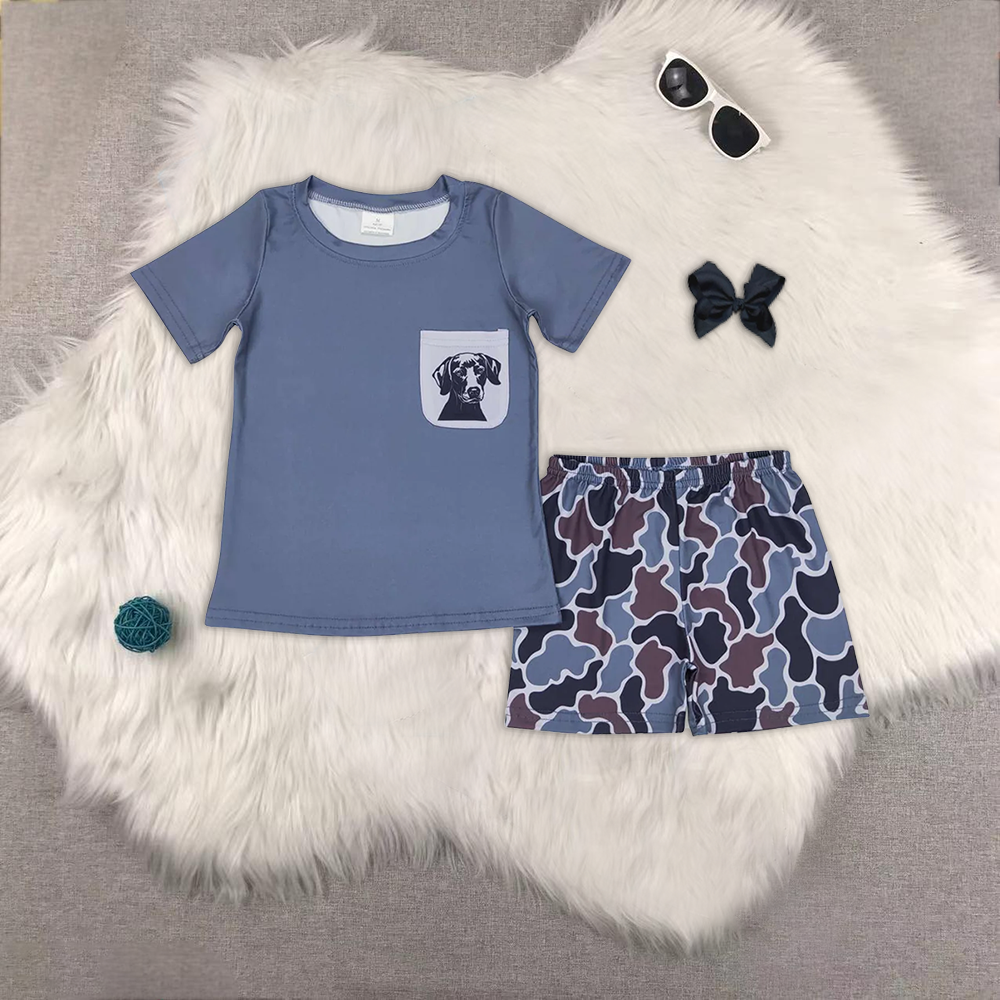 RTS BSSO0302 Elk camouflage pocket brown short sleeve shorts set