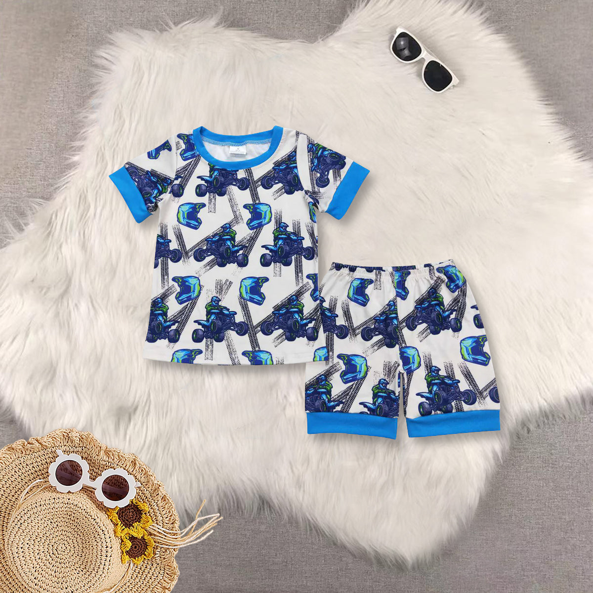 RTS no moq baby Boys clothes summer Short Sleeve Shorts sets