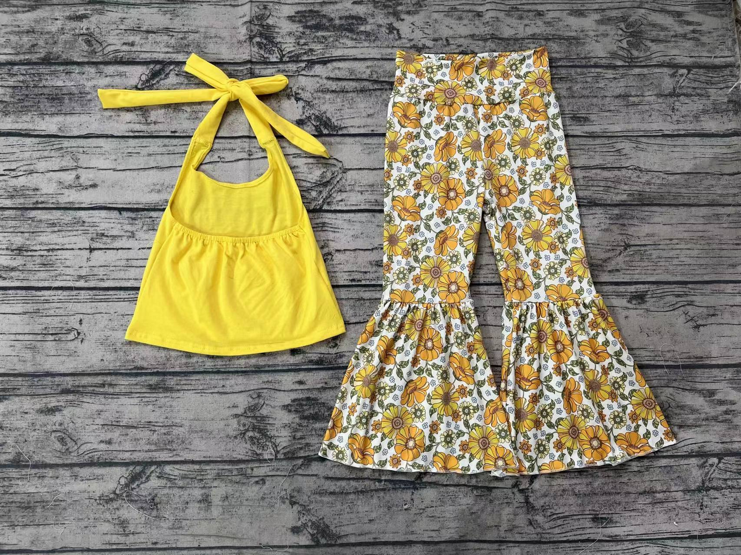 Pre-order baby girl clothes yellow suspender shorts summer outfit