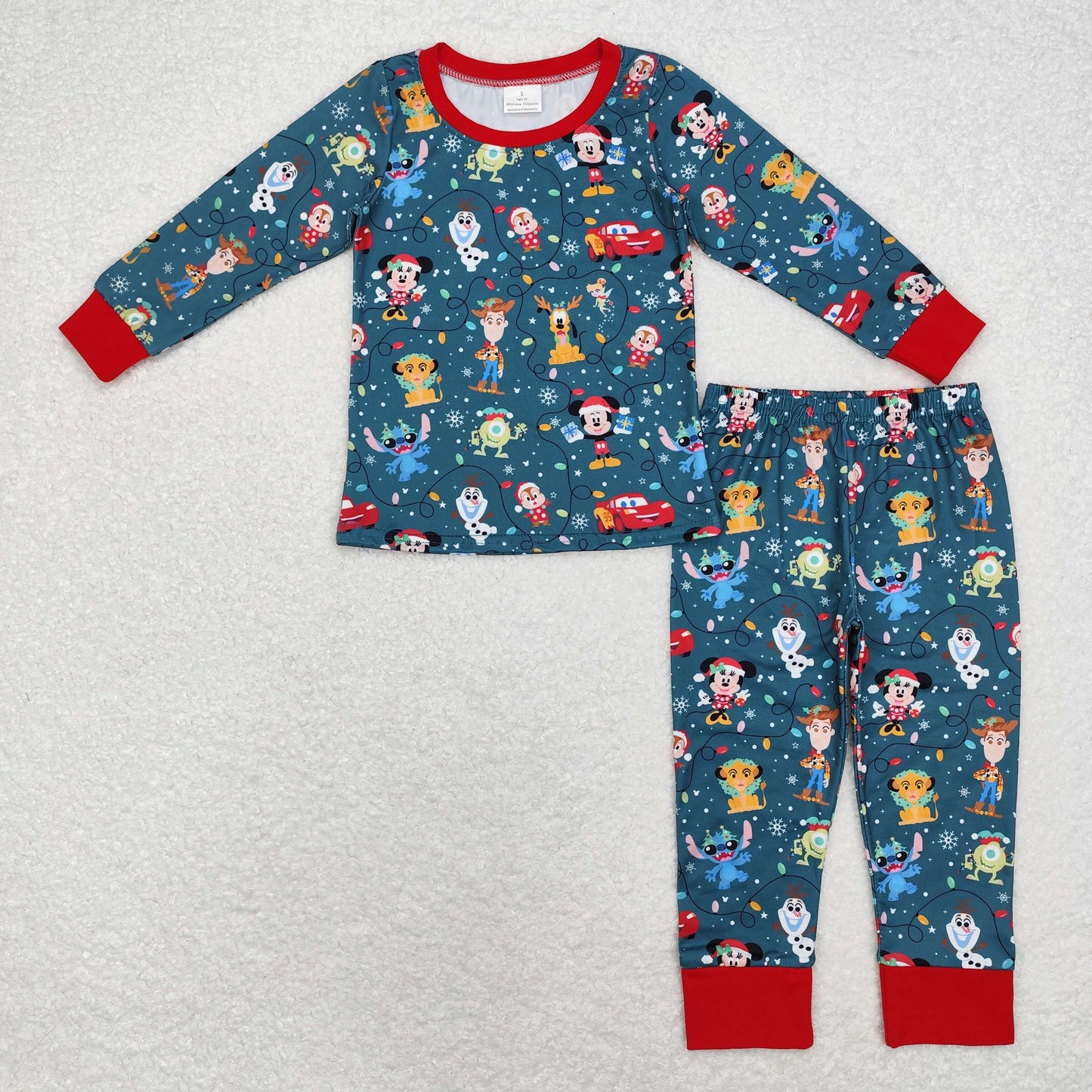RTS NO MOQ(In Stock ) BLP0747 Christmas snowman long-sleeved trousers pajama set