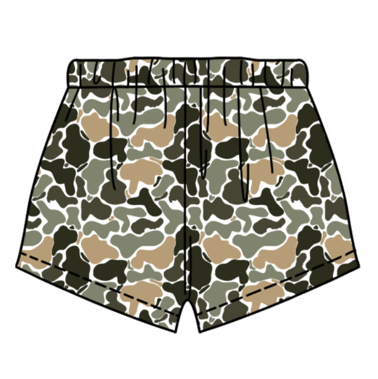 Custom moq 5 each style eta 6-7weeks baby girl clothes team camouflage short-25.9.9