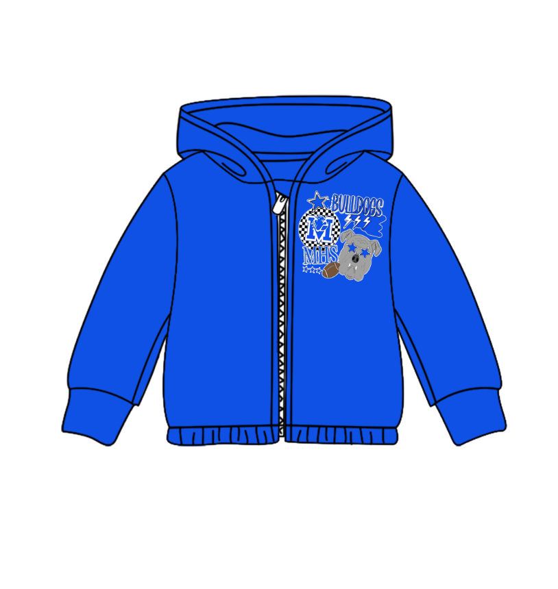 Custom moq 5 mix size milk silk baby girls clothes team blue hooded long sleeve top-25.8.5