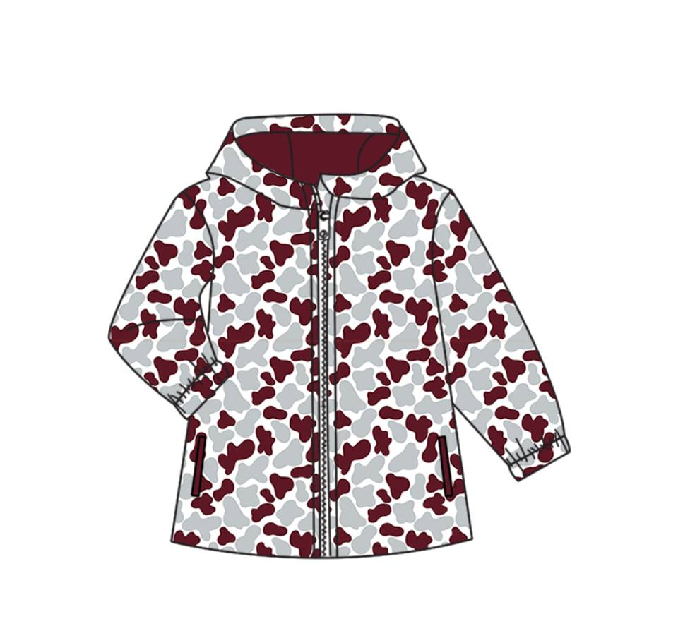 Custom moq 5 mix size milk silk baby girls clothes team brick red hooded long sleeve top-25.8.7