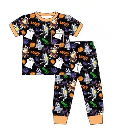 Deadline August 20 custom no moq eta 6-7weeks Boys Pumpkin Pajama Set