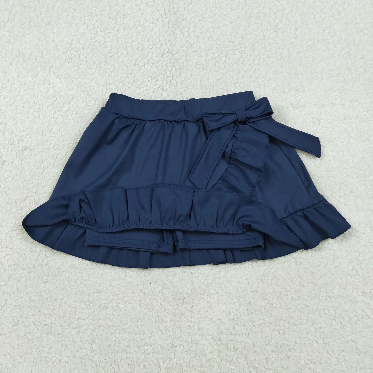 RTS NO MOQ(In Stock ) GLK0217 Solid Blue Lace Bow Yoga Skirt