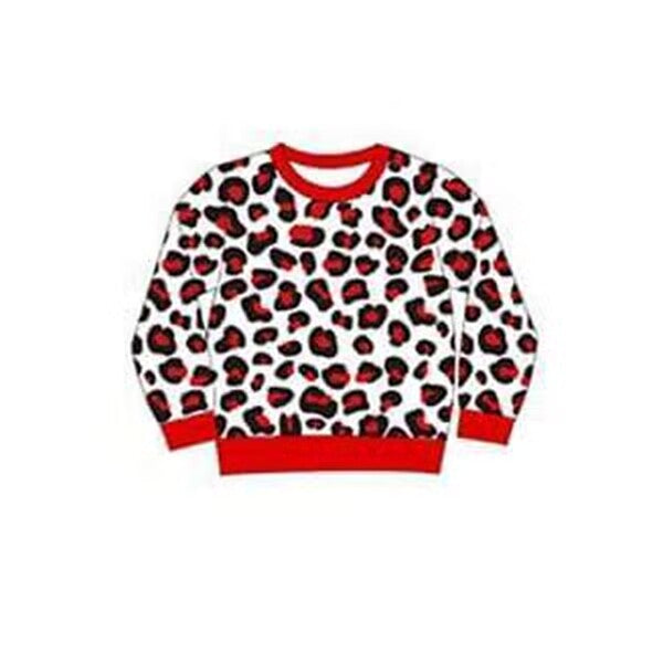 custom moq 3 eta 6-8weeks baby boys clothes red leopard long sleeve top
