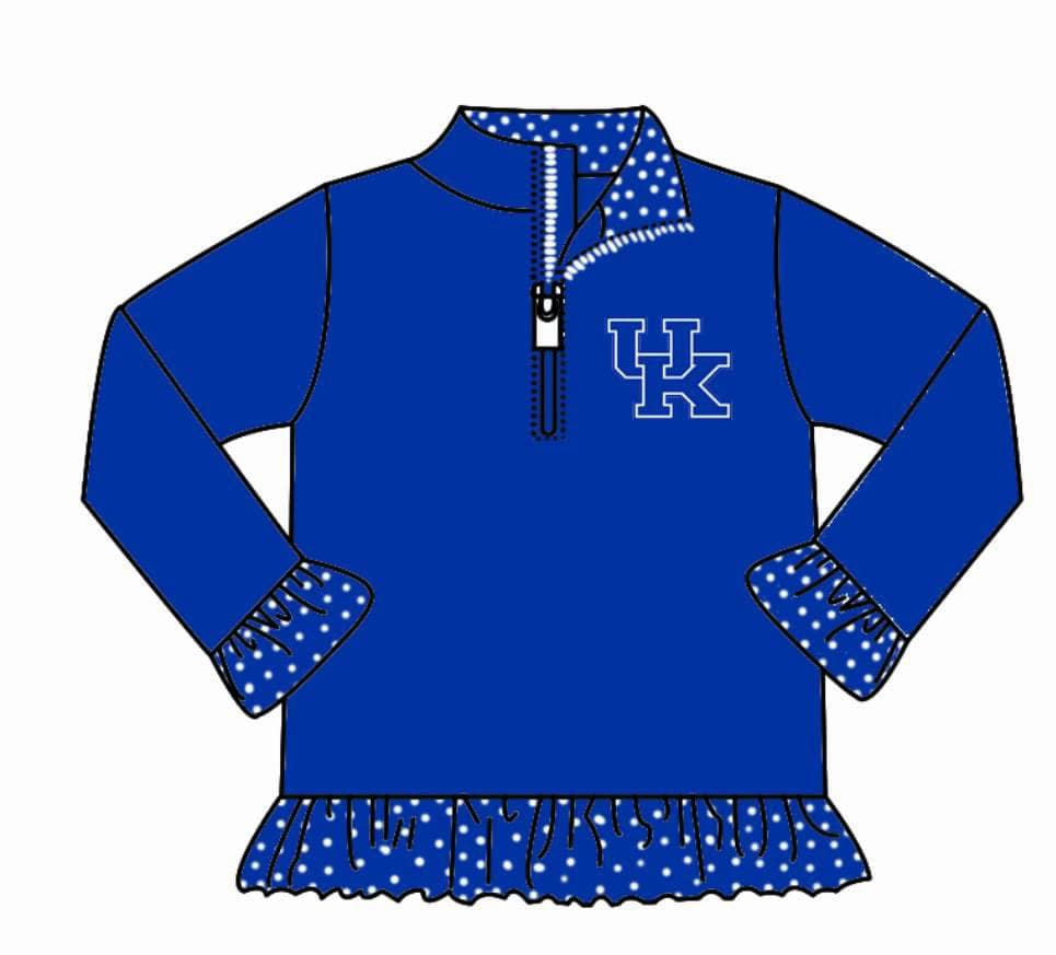 custom moq 5 tat about 4-6 weeks girls Zipper Blue Cotton Milk Silk Jacket Pullover