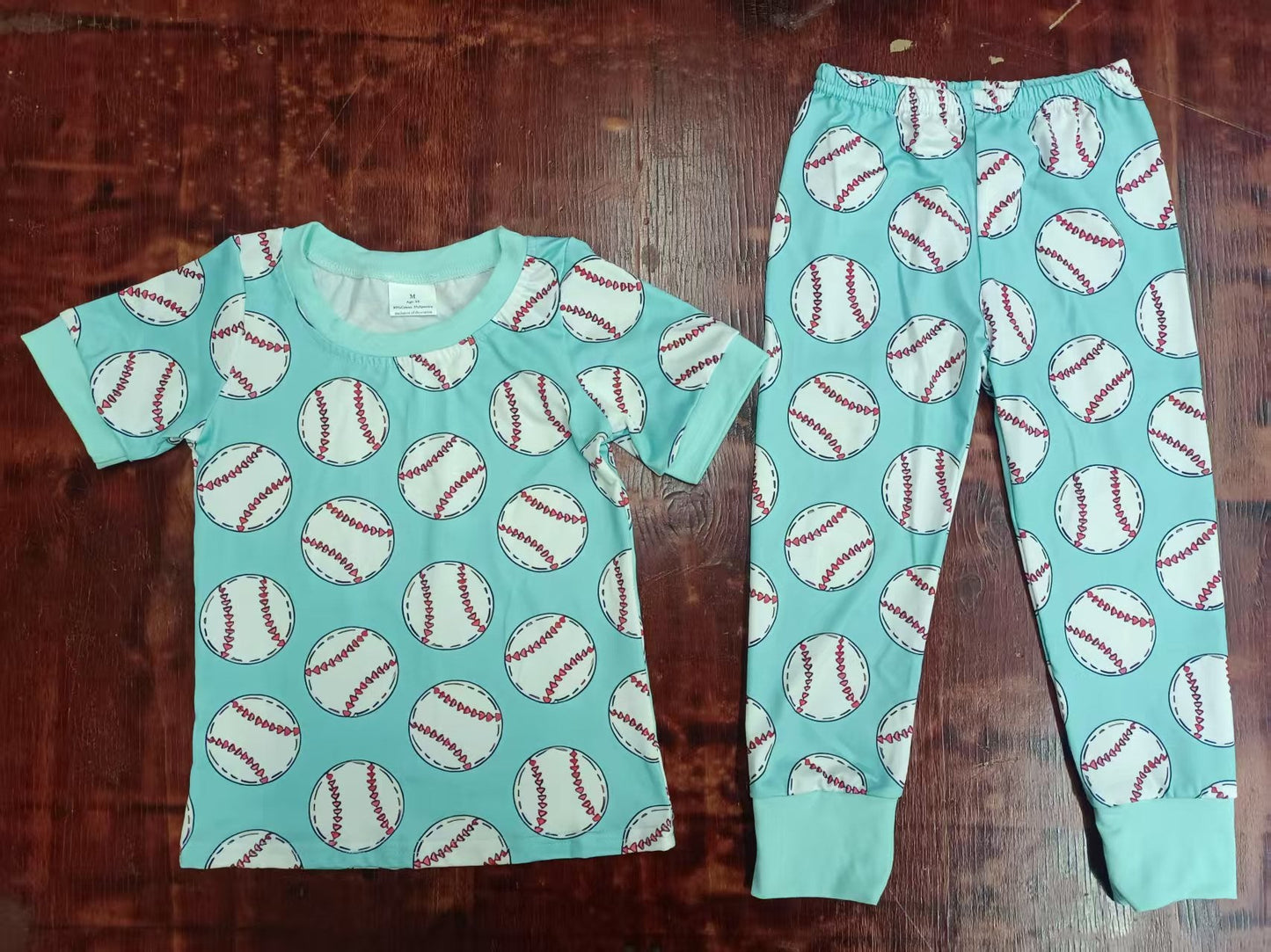 Custom moq 3 eta 6-7weeks baby boy clothes baseball short sleeves trousers suit