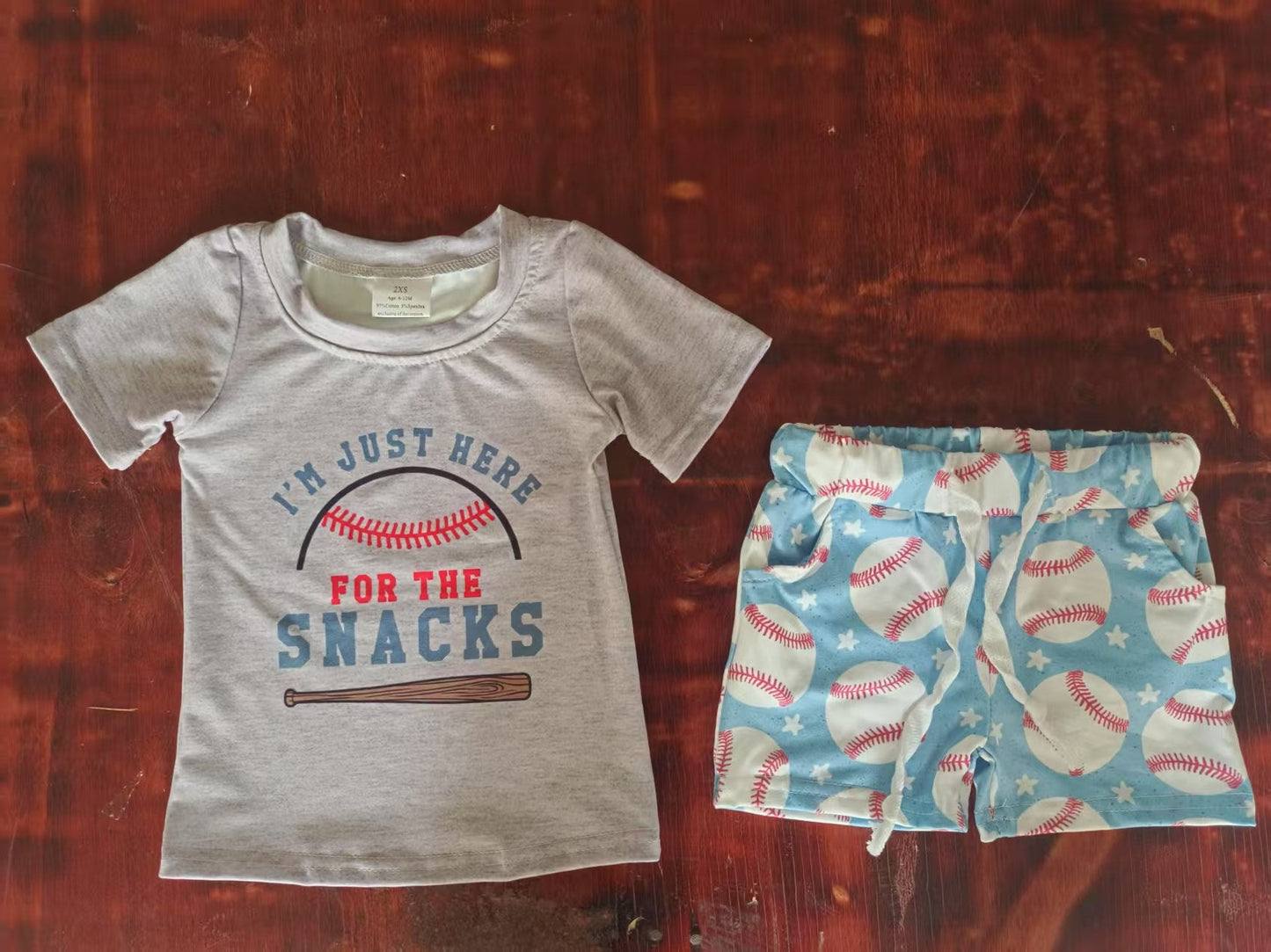 Custom moq 3 eta 6-7weeks baby boys clothes baseball short Sleeve shorts sets