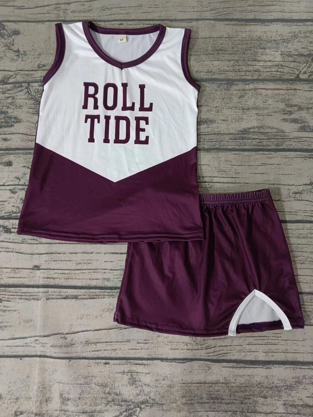 custom moq 5 eta 5weeks mix size summer girls team ROLL TIDE sleeveless shorts sets