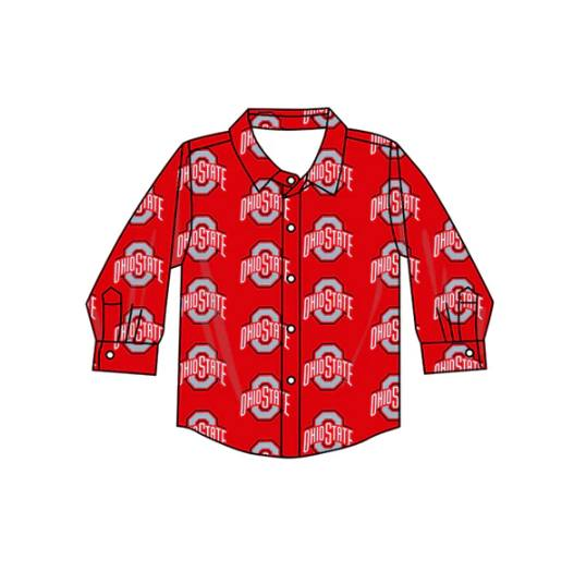 Custom moq 5 mix size milk silk summer teams baby boys clothes team sport team red long sleeve top-25.7.15