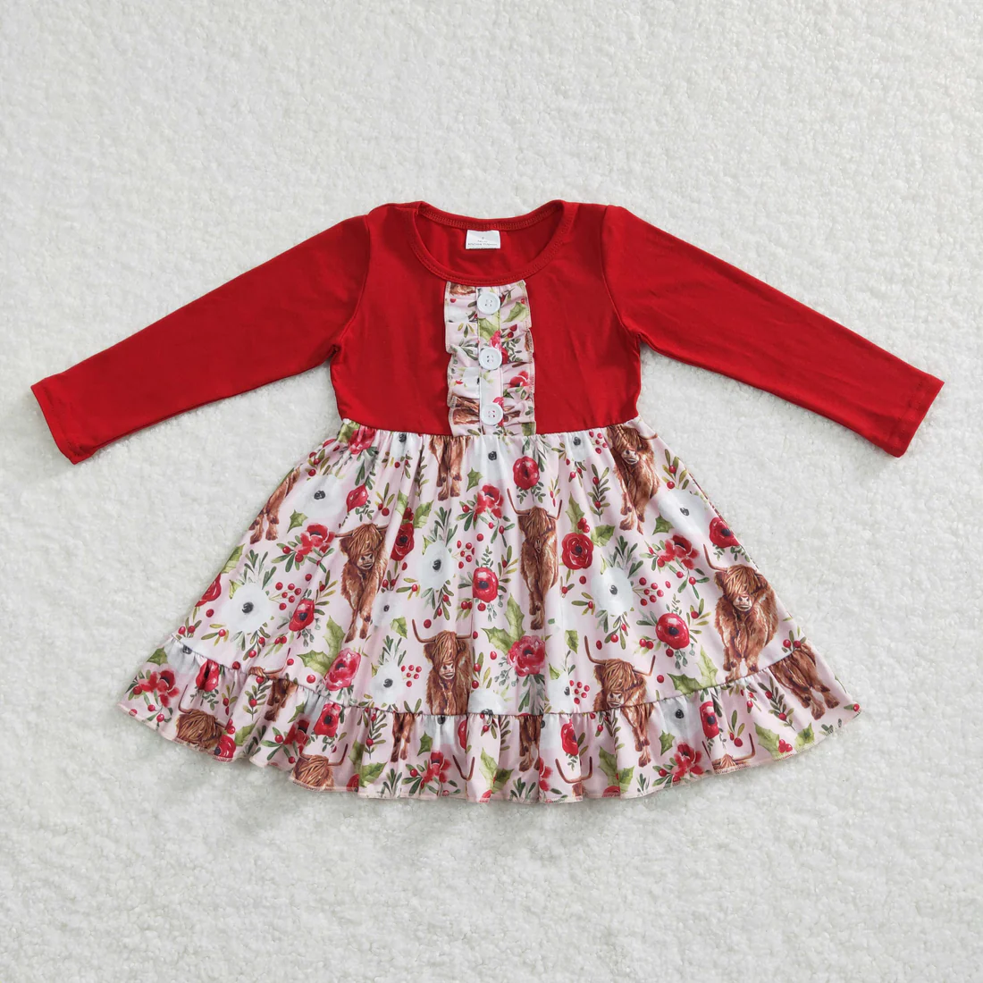 RTS NO MOQ Sibling Baby girl clothes floral long-sleeved trousers suit and dress